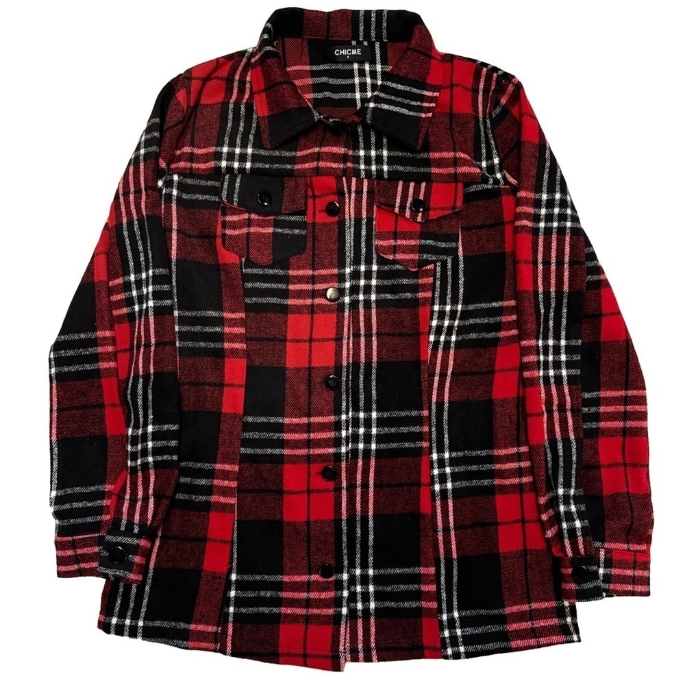 Chic Me Flannel Shirt Shacket Coat Plaid Red
Brushed Flannel Size Small NEW